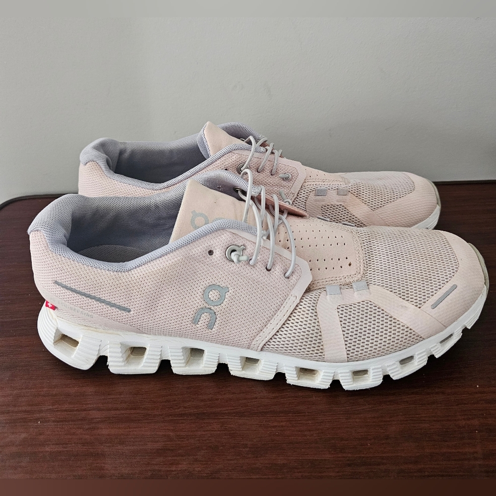 ON CLOUD 5 Blush Pink Athletic Running Shoes, Sneakers
